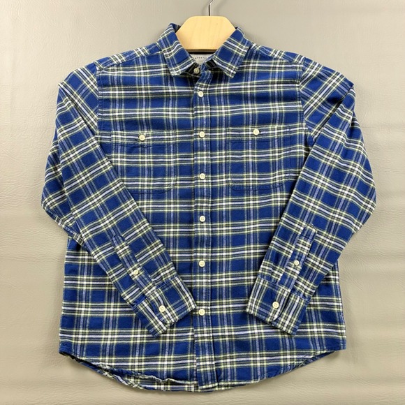 Aeropostale Other - Aeropostale Mens Small Blue Green Tartan Plaid Cotton Flannel Button Down Shirt